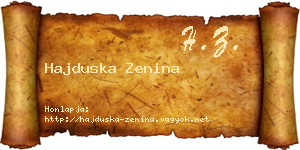 Hajduska Zenina névjegykártya